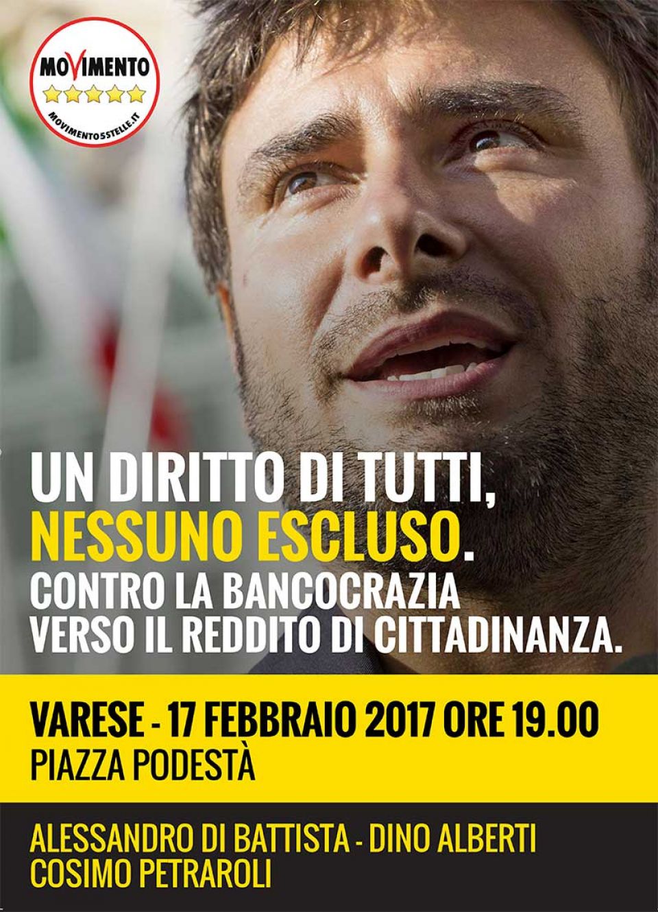 Alessandro Di Battista a Varese 17 Febbraio 2017